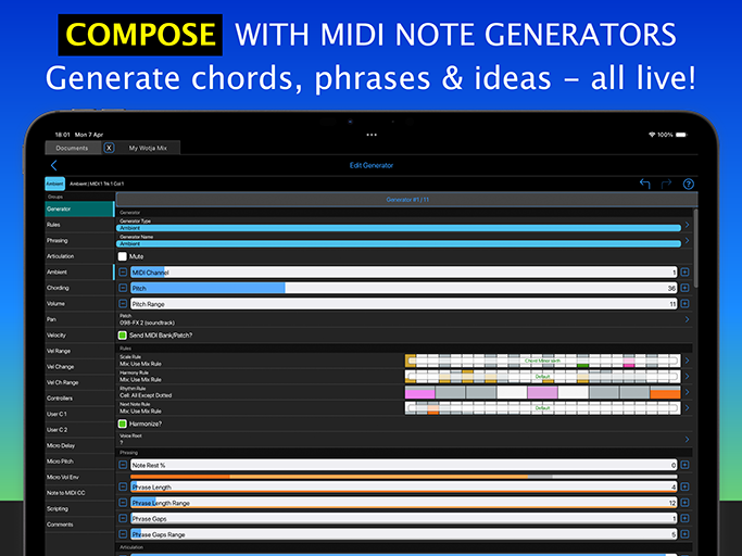 Wotja for iPad Screen 4
