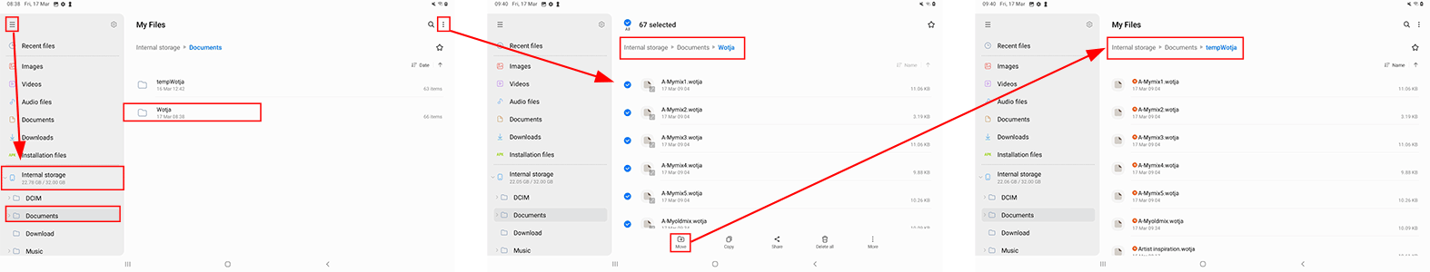 Wotja Android Move Files